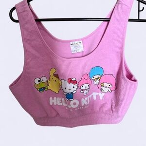 Pink Hello kitty and friends crop top